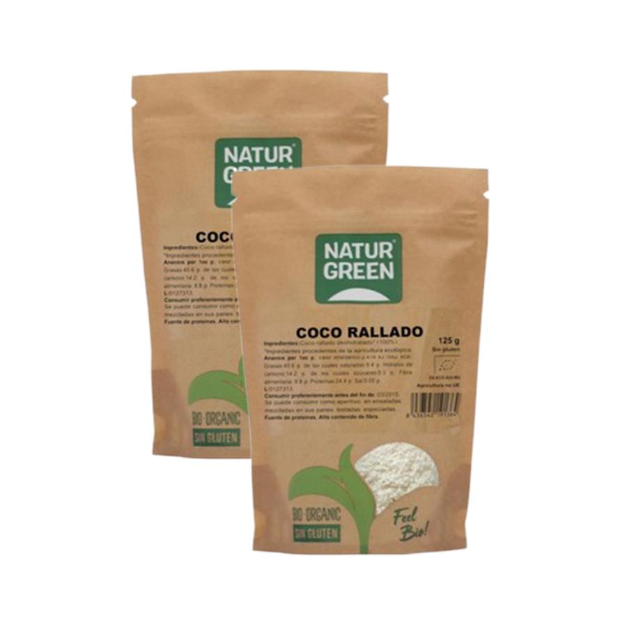 Confezione da 2 pezzi Cocco grattugiato biologico Naturgreen 2 pezzi da 125 g