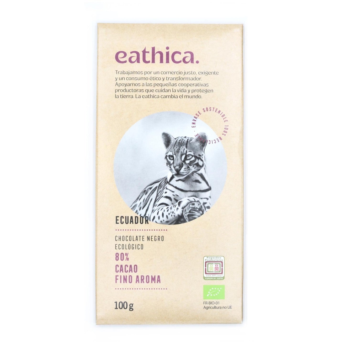 Schokolade Eathica 80 % Ecuador BIO 100 g