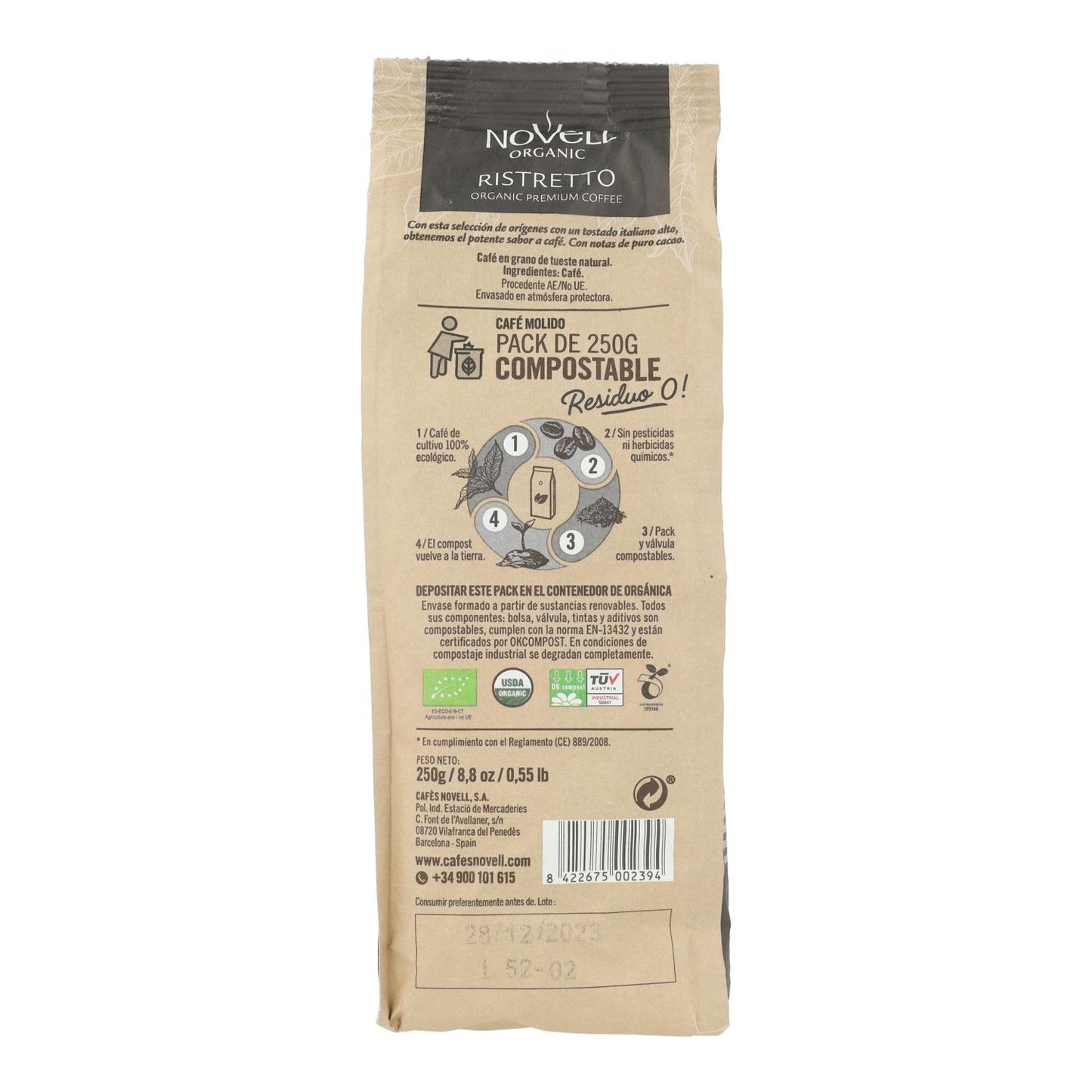 Café moulu bio Ristretto 250 g