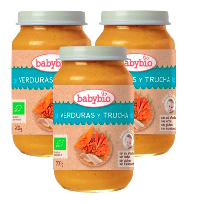 PROMO-Packung 3x Gläschen Menu Tradicion Forelle 200 g. Babybio