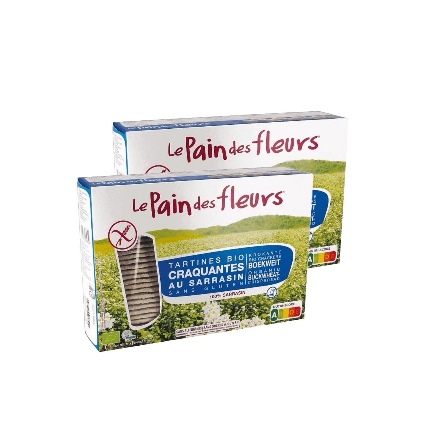 2er-Pack knusprige Cracker aus Buchweizen, ohne Salz, glutenfrei, BIO Le Pain de Fleurs 300 g