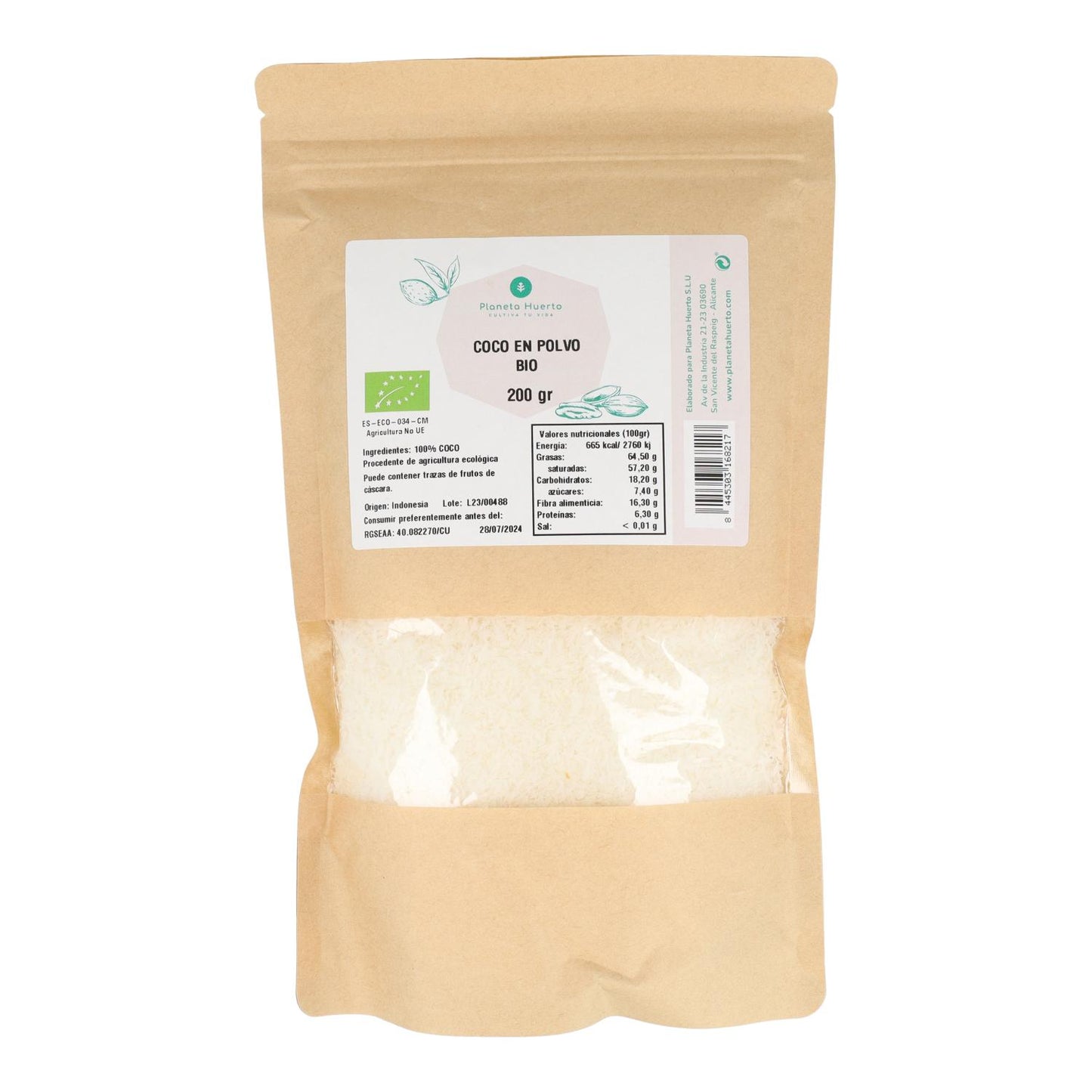 Coconut powder ECO Planeta Huerto 200 g