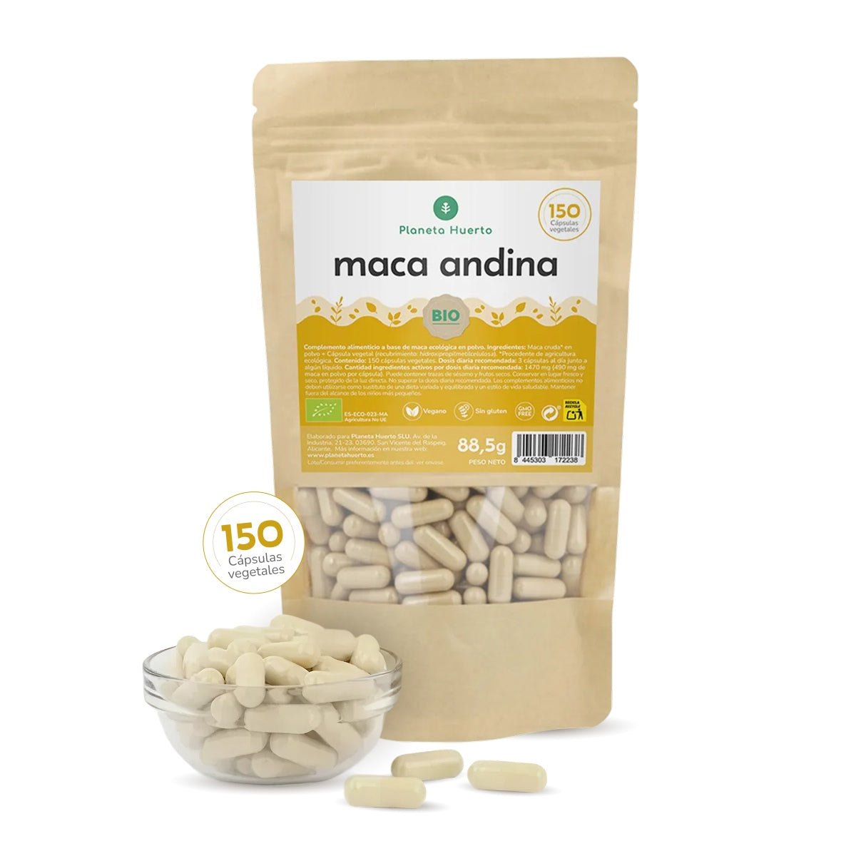 Ekologisk Maca Planeta Huerto 150 kapslar