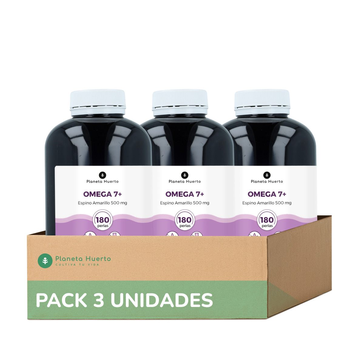 Packung 3xOmega 7 Sanddorn Planet Orchard 180 Perlen
