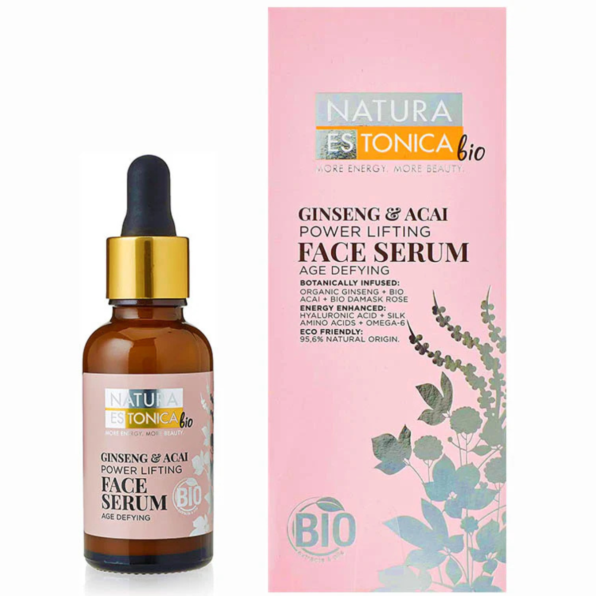 Ansiktsserum med ginseng och acai Natura Estonica 30 ml