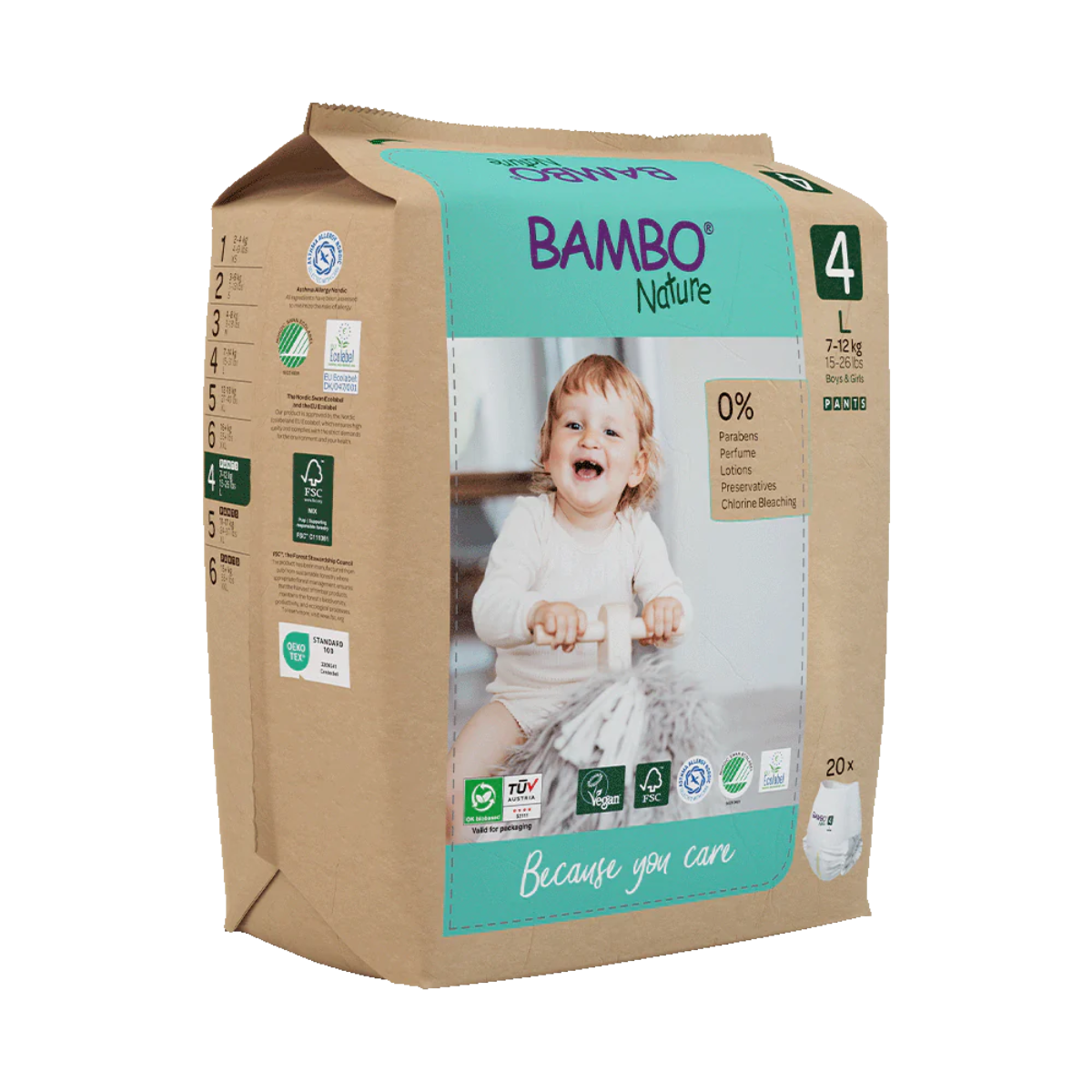 Bambo Nature pants size 4 (7-12 kg) 20 units