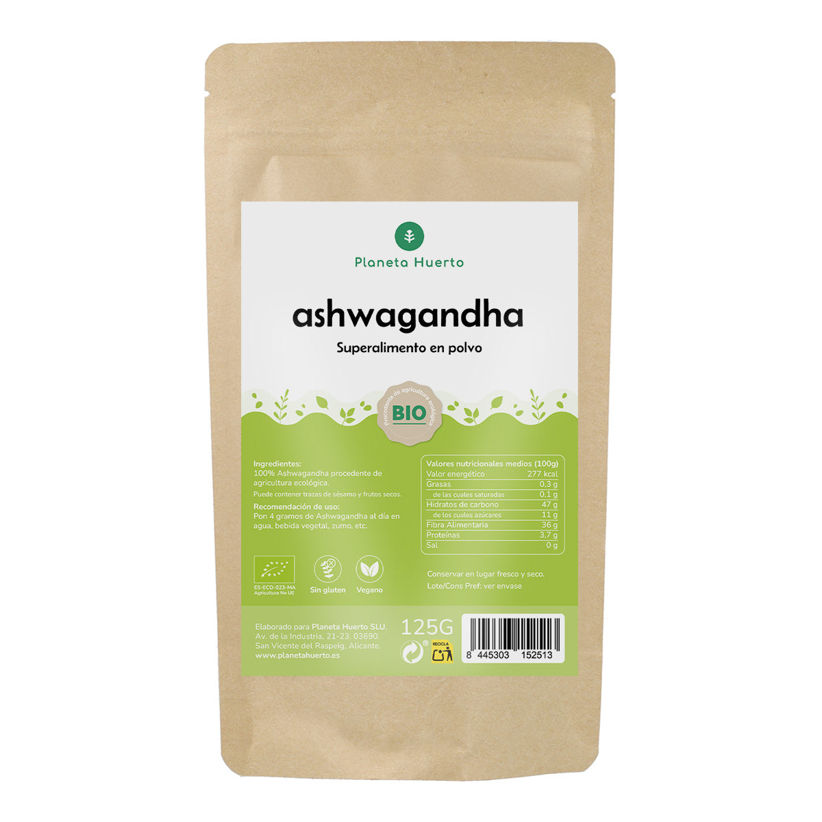 Ashwagandha poeder ECO Planeta Huerto 125 g