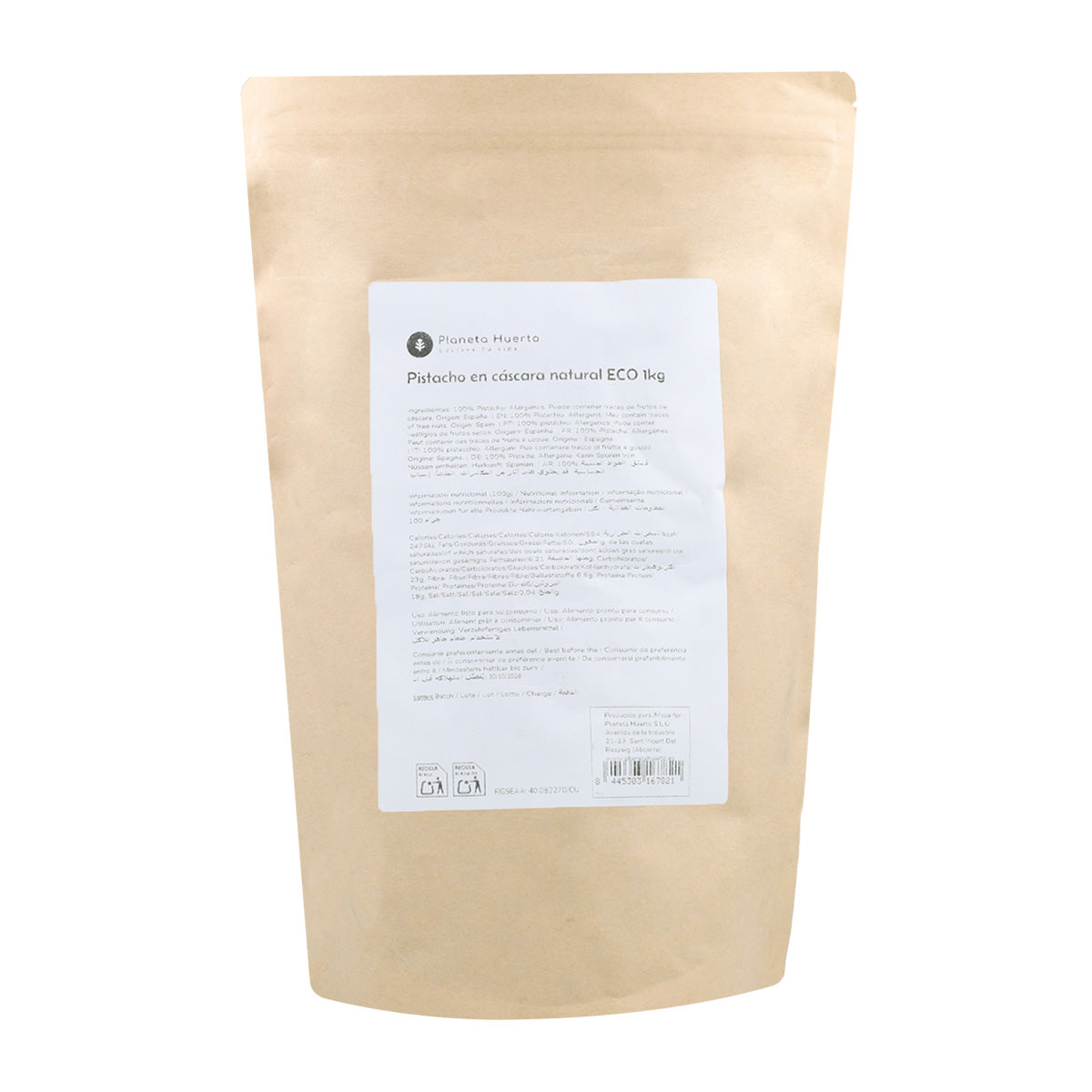 Pistachio nut in natural shell ECO Planeta Huerto 1 kg