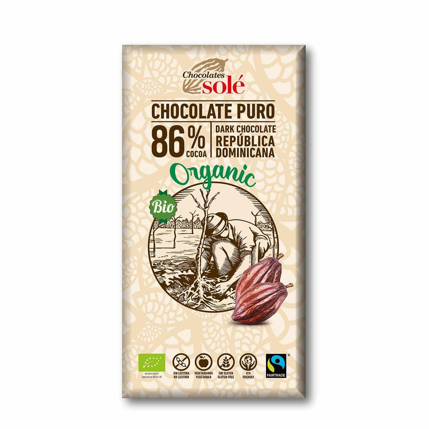 Cioccolato fondente 86% Bio SOLÉ 100 g
