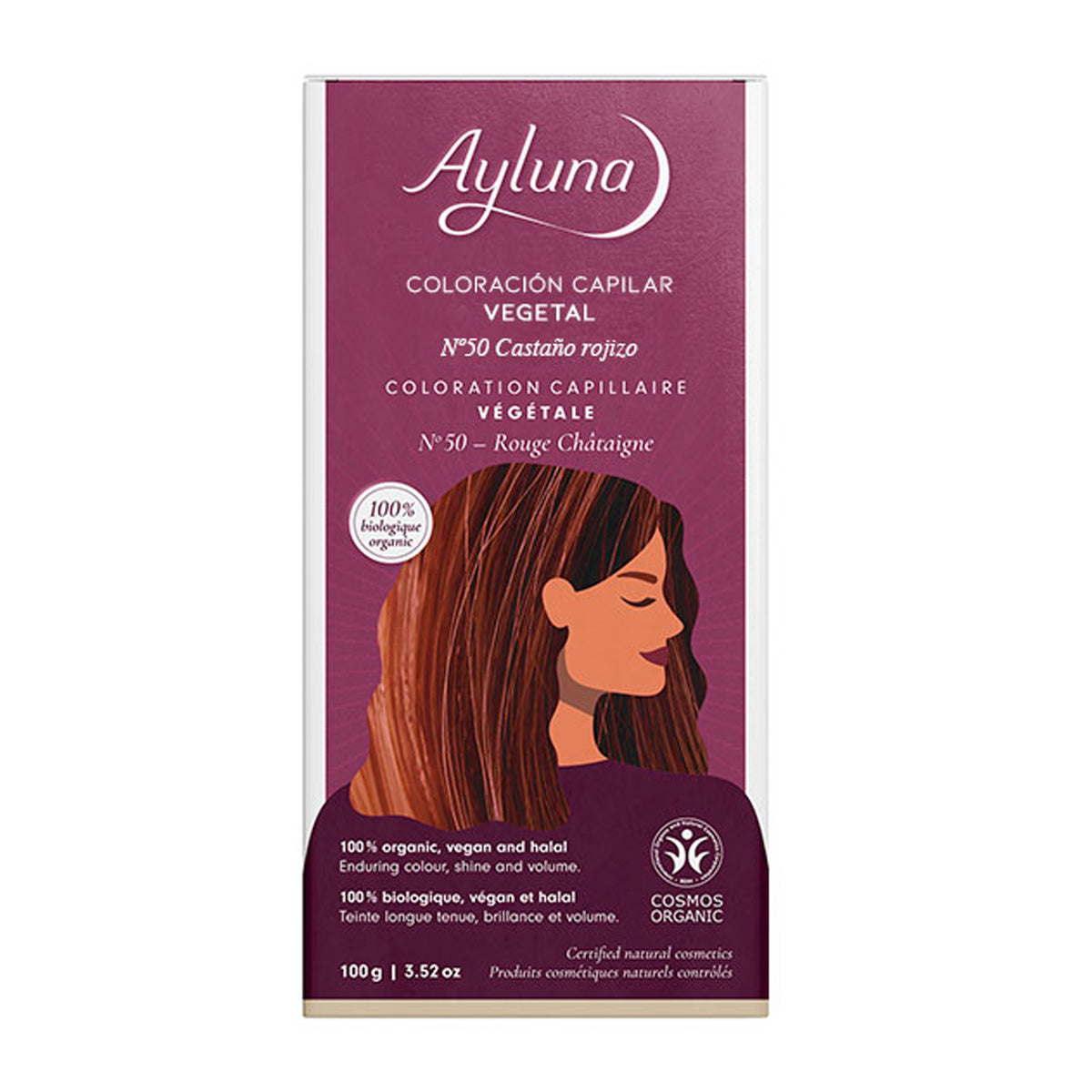 Pflanzliche Haarfarbe 50 Rotbraun Ayluna, AYLUNA, 100 g