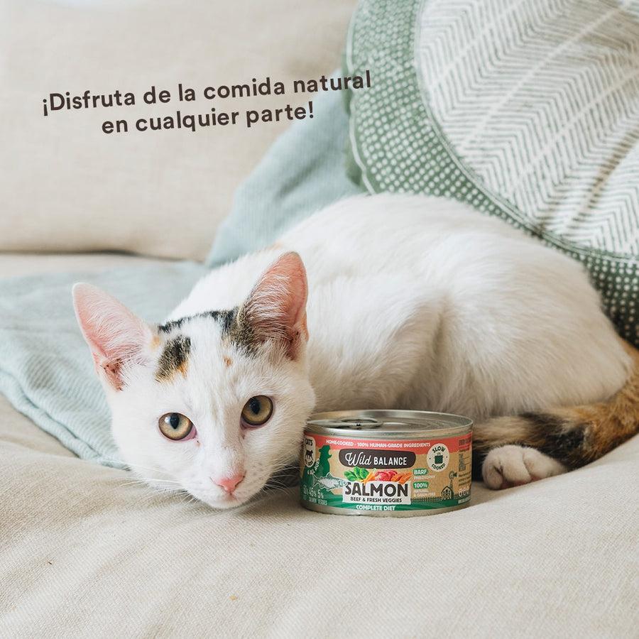 Lata de Salmón y Ternera BARF para gatos Wild Balance 120 g