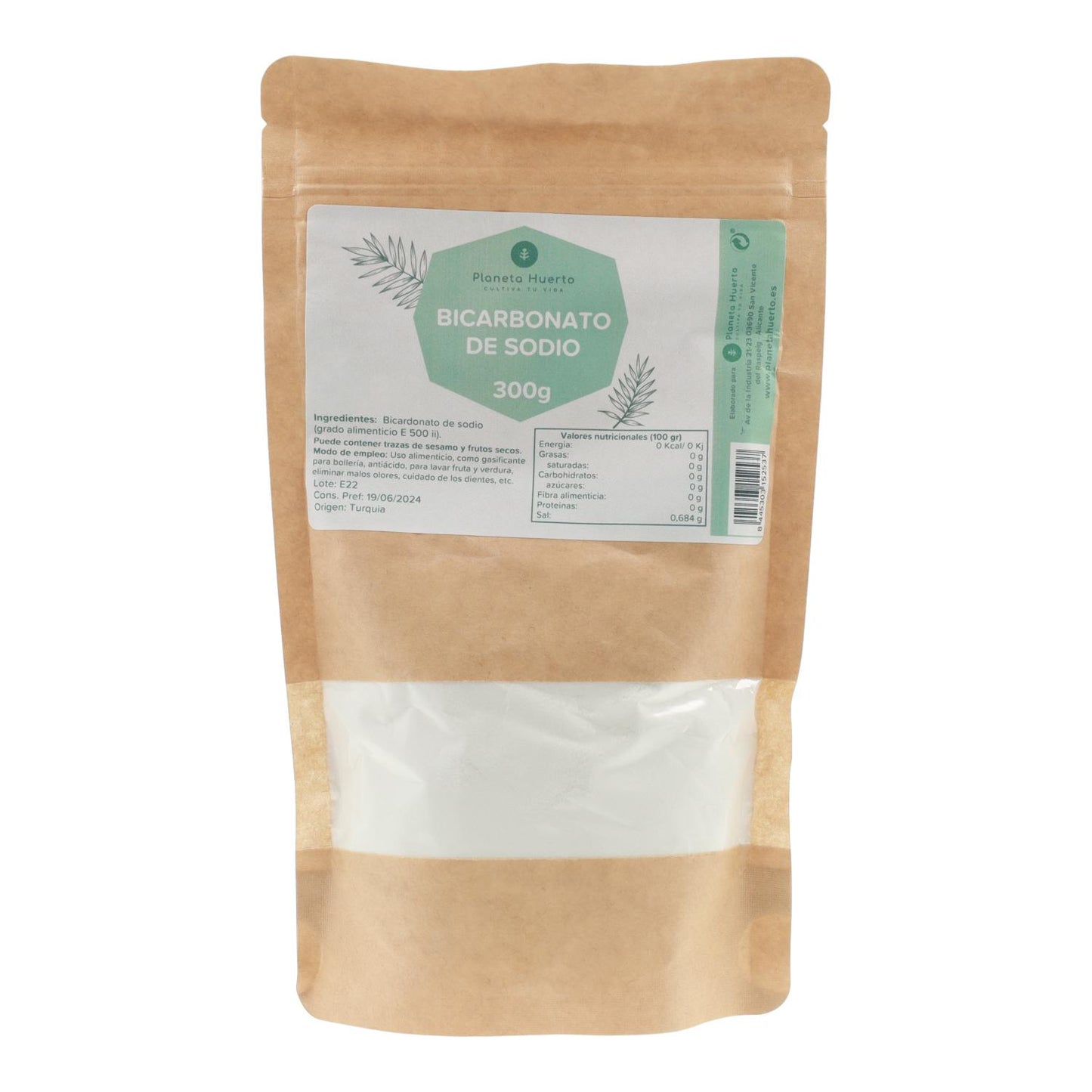 Bicarbonato di sodio alimentare ECO Planeta Huerto 300 g