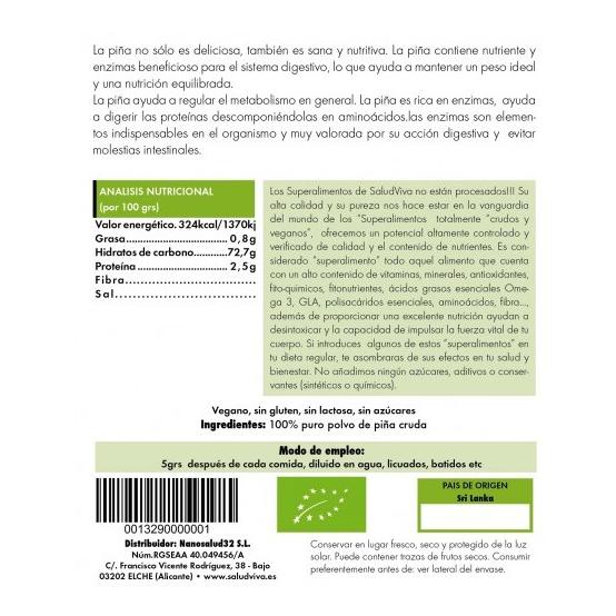 Ananaspulver ECO Salud Viva 125 g
