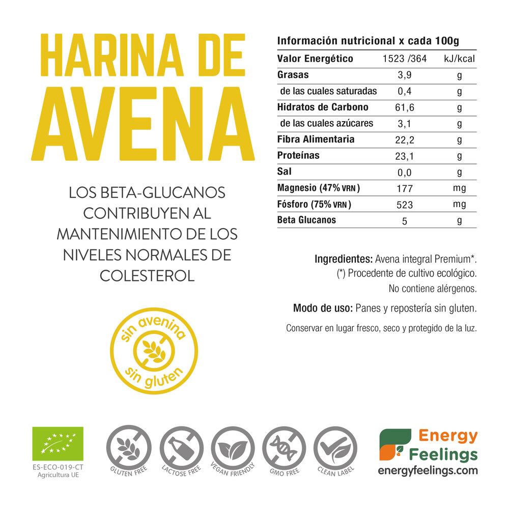 Farine d'avoine premium ECO sans gluten Energy Feelings 1 kg