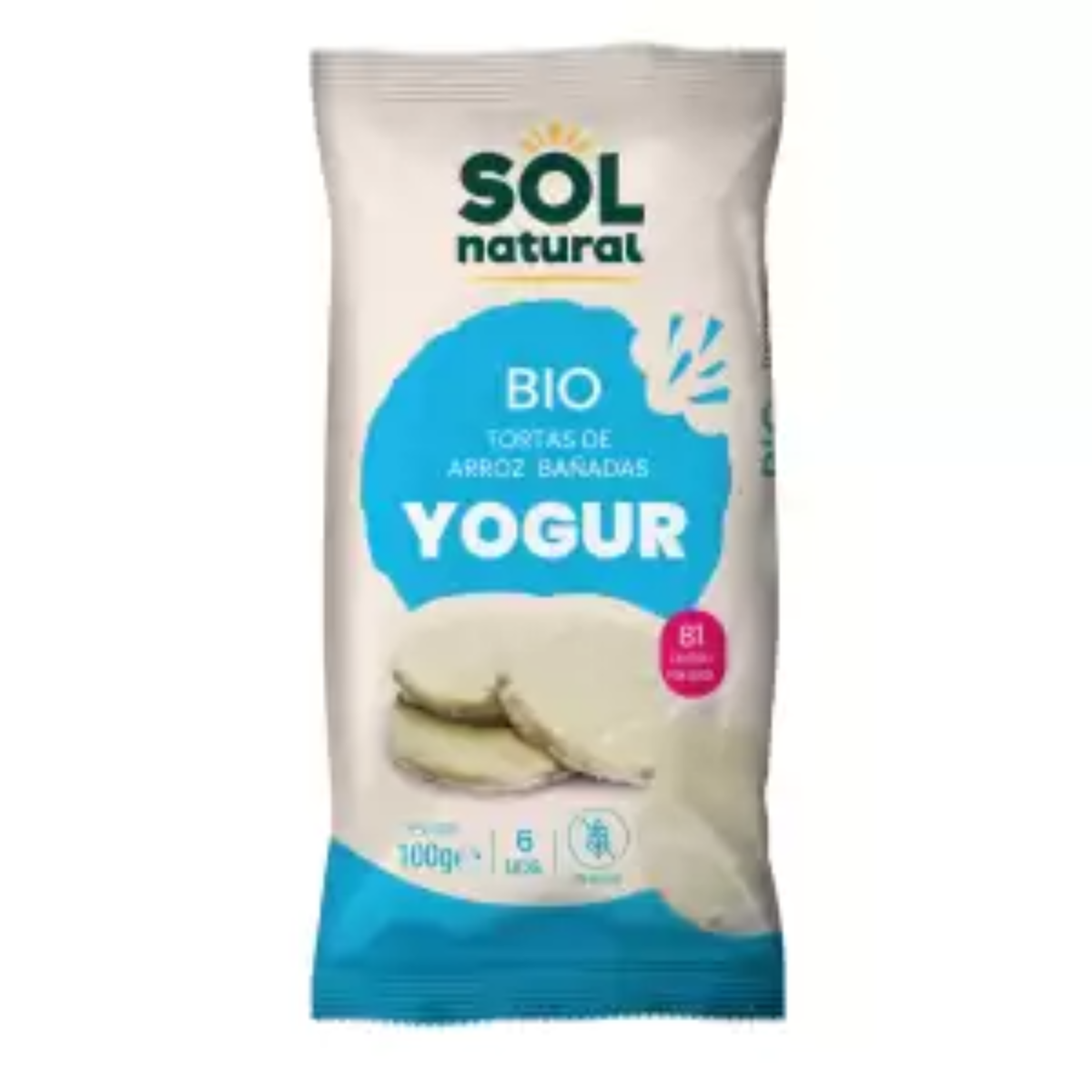 Reispuffer mit Bio-Joghurtüberzug, glutenfrei, Sol Natural, 100 g