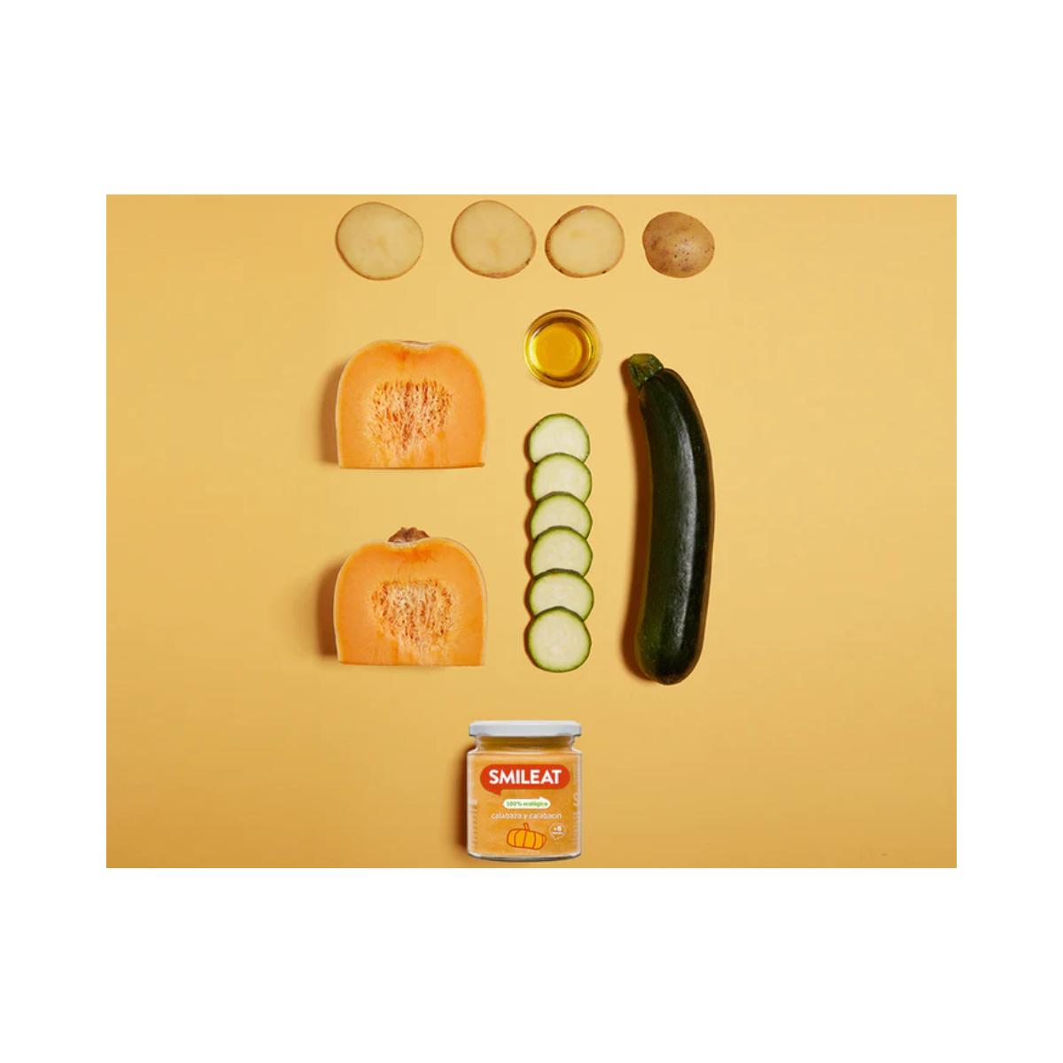 12er-Pack BIO-Gläschen mit Kürbis und Zucchini +6 Monate Smileat 230 g