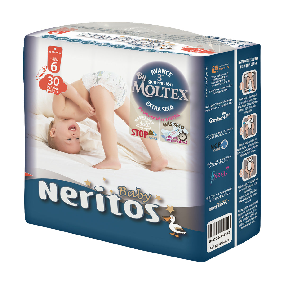 Couches Neritos Baby by Moltex T6 30 unités