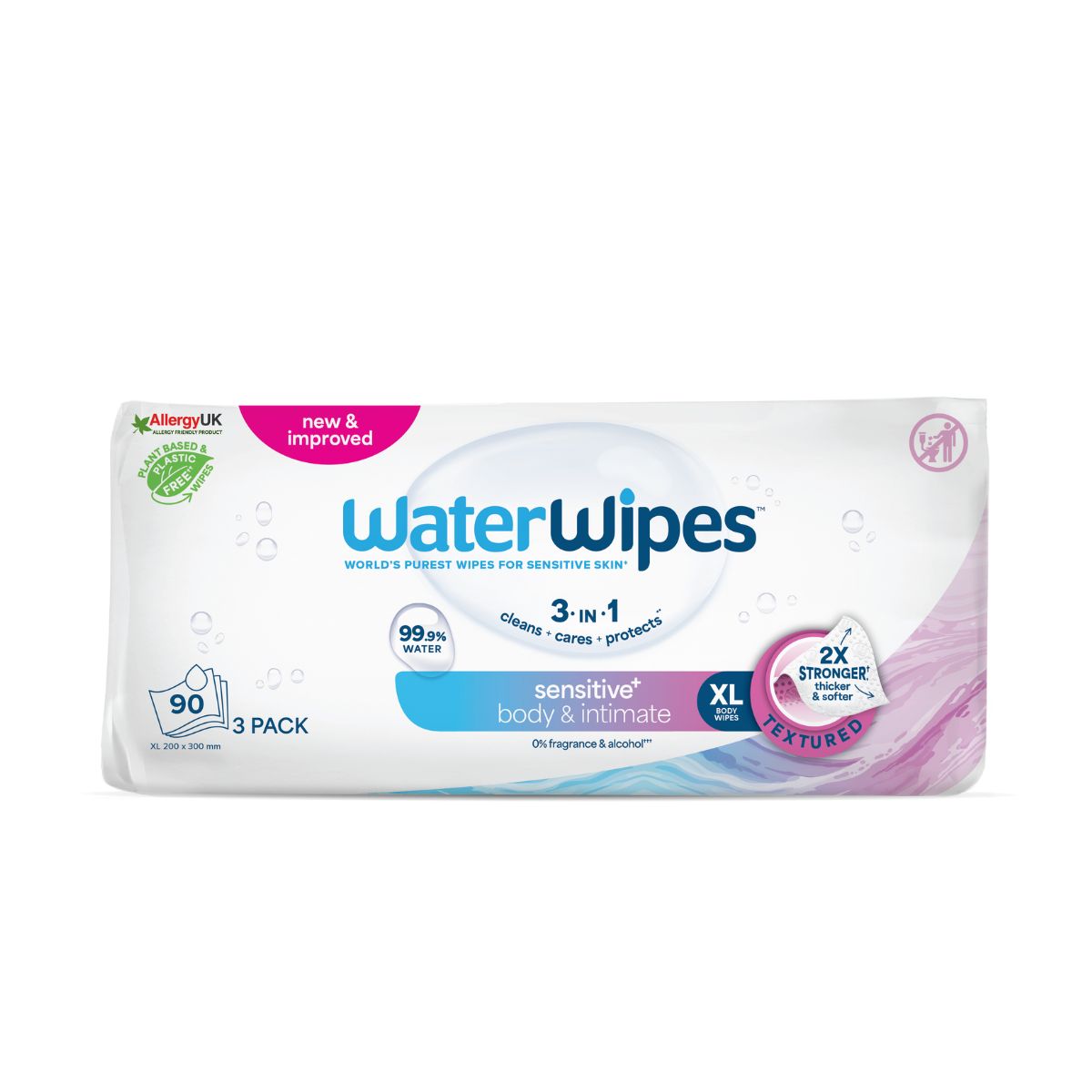 Lingettes pour adultes WaterWipes Pack 3 paquets de 30 unités