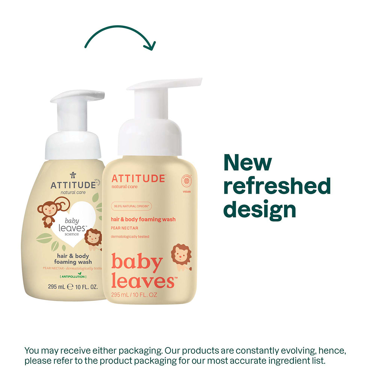 2-in-1 shampoo en douchegel voor baby's met perennectarparfum Attitude 295 ml