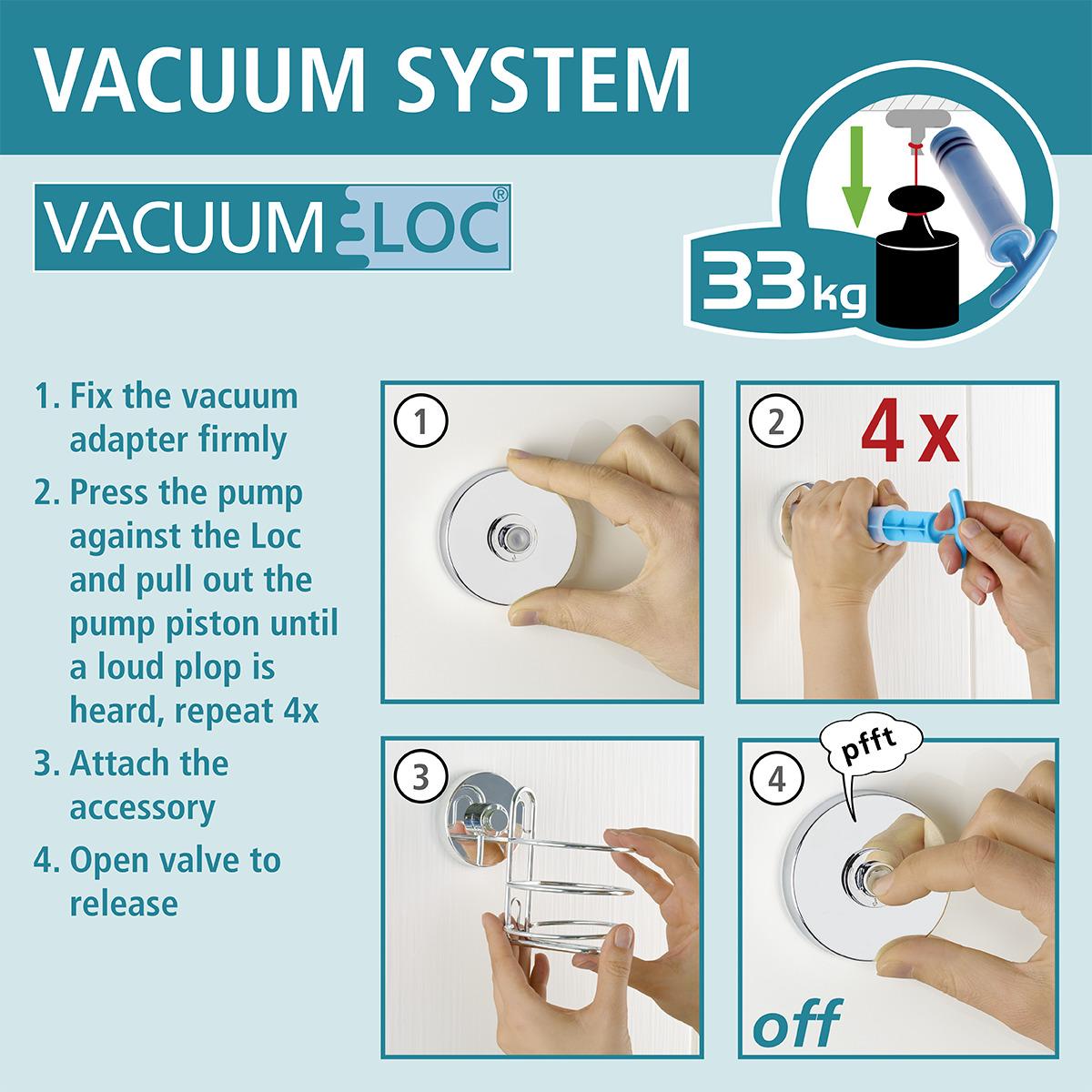 Koszyk ścienny do łazienki VacuumLoc Wenko