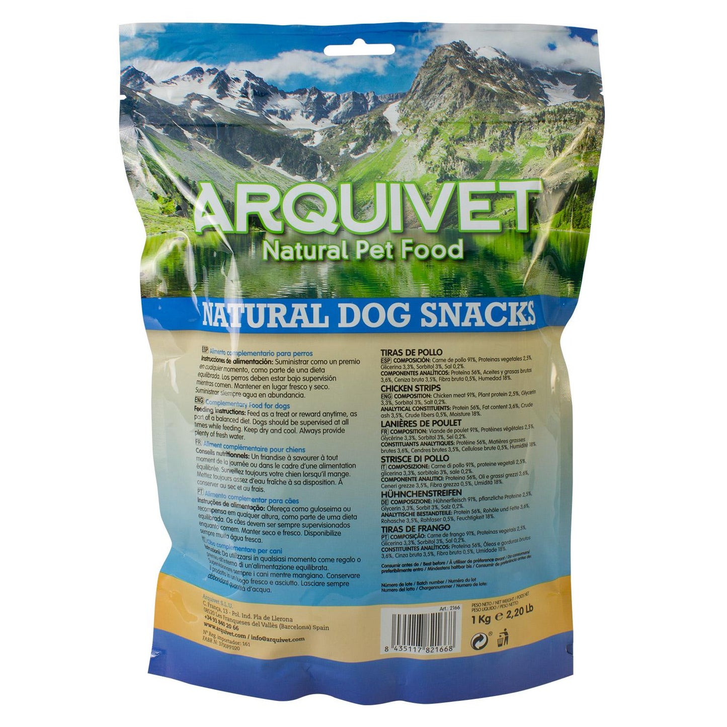 Snack naturel pour chiens Lanières de poulet Arquivet 1 kg