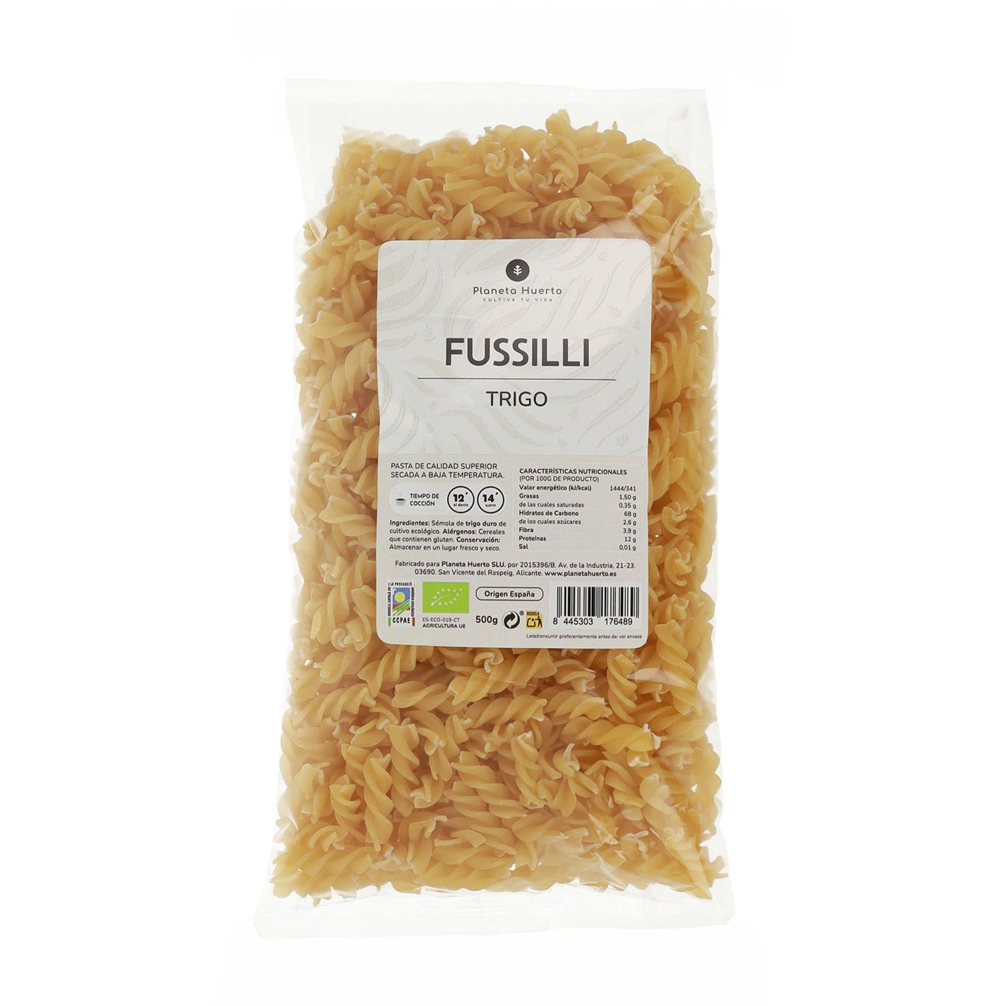Fussilli av vete ECO Planeta Huerto 500gr