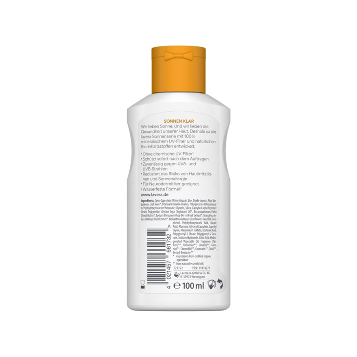 Lozione solare Sensitive SPF 30 Lavera 100 ml