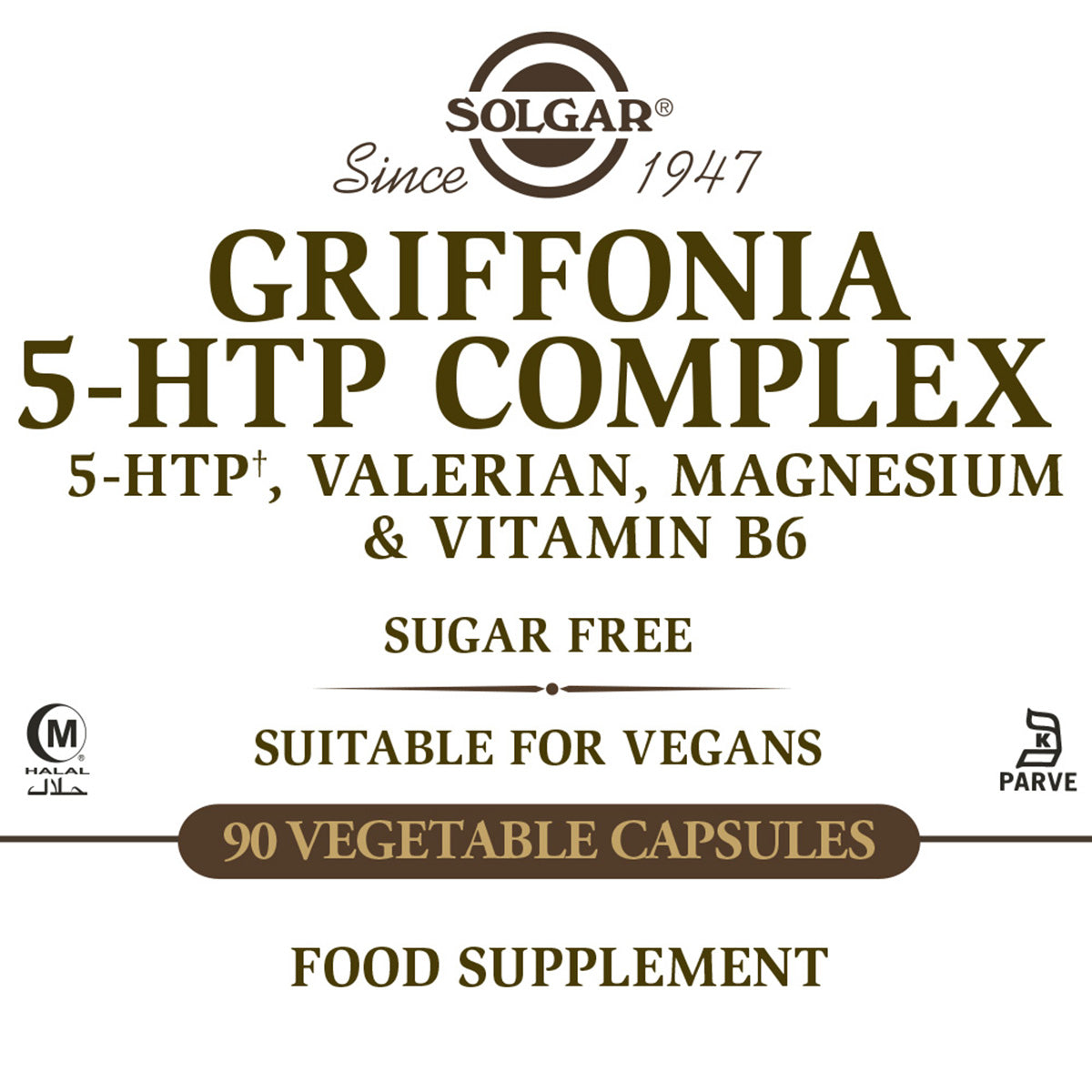 Complexe Griffonia 5-HTP, Solgar, 90 gélules végétales