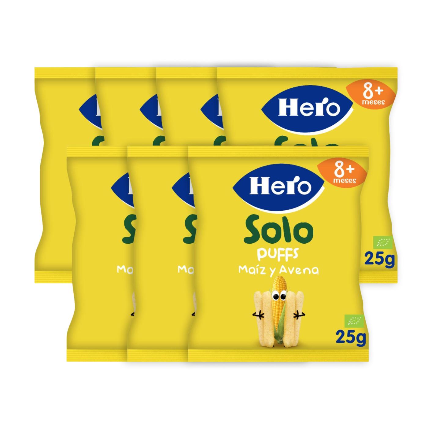 7-pack ekologiska majs- och havresnacks 25 g – Hero Solo