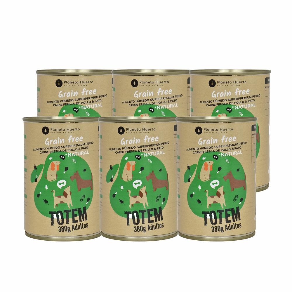 Pack 6 x Croquettes pour chien sans céréales Poulet & Canard 380 g Planeta Huerto