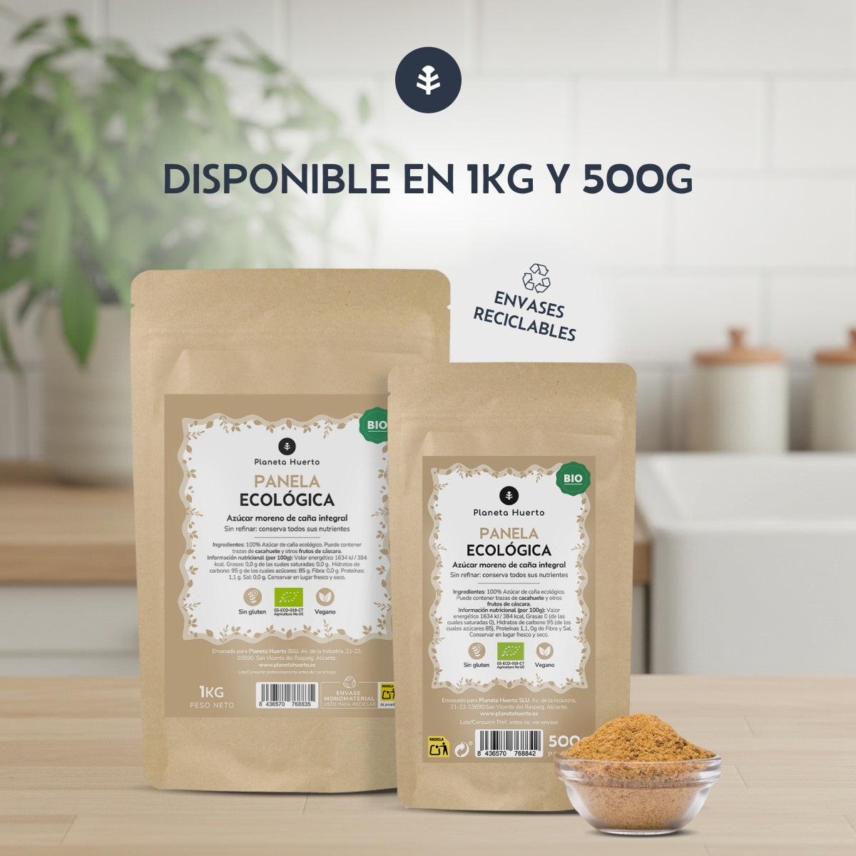 Paquet 2 x ECO Planeta Huerto Panela Sugar 1kg