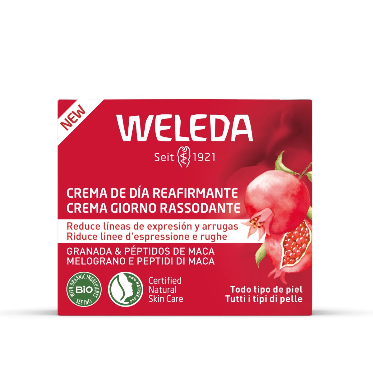 Pack 2x Crema de día reafirmante de granada y péptidos de maca Weleda 40 ml