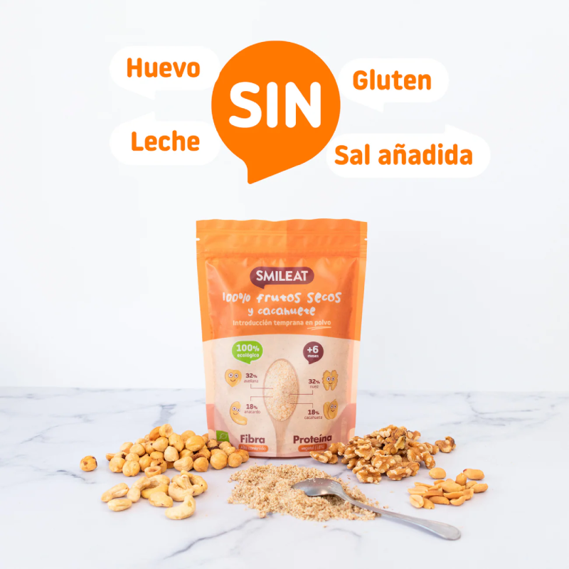 Blandning av torkade frukter och jordnötspulver Bio Smileat 200 g