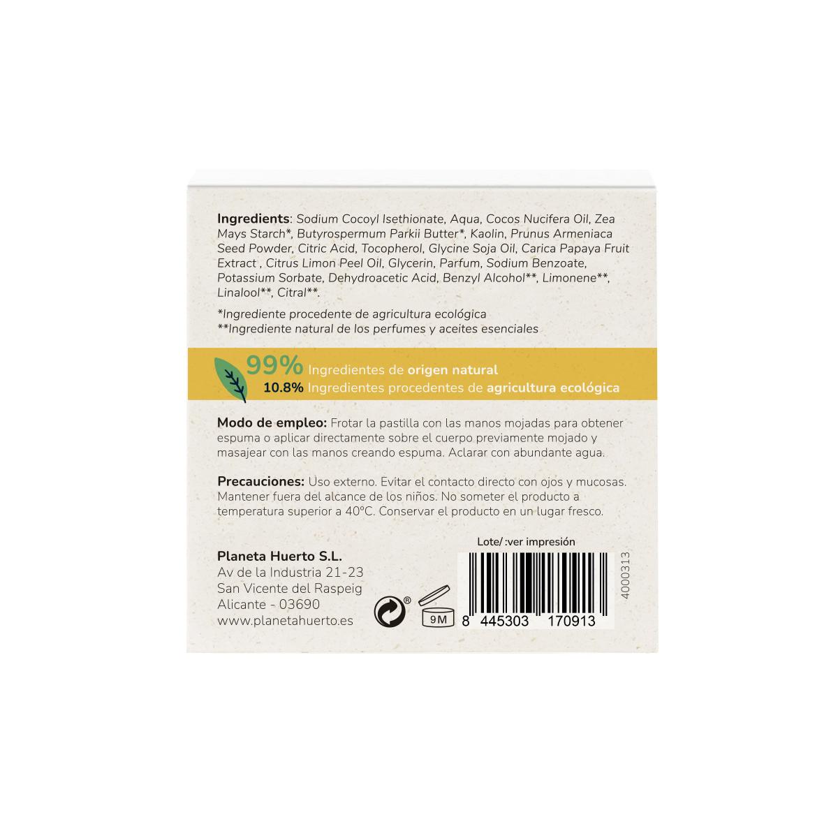 Exfoliërende zeep met papaja-extract Planeta Huerto 85 g