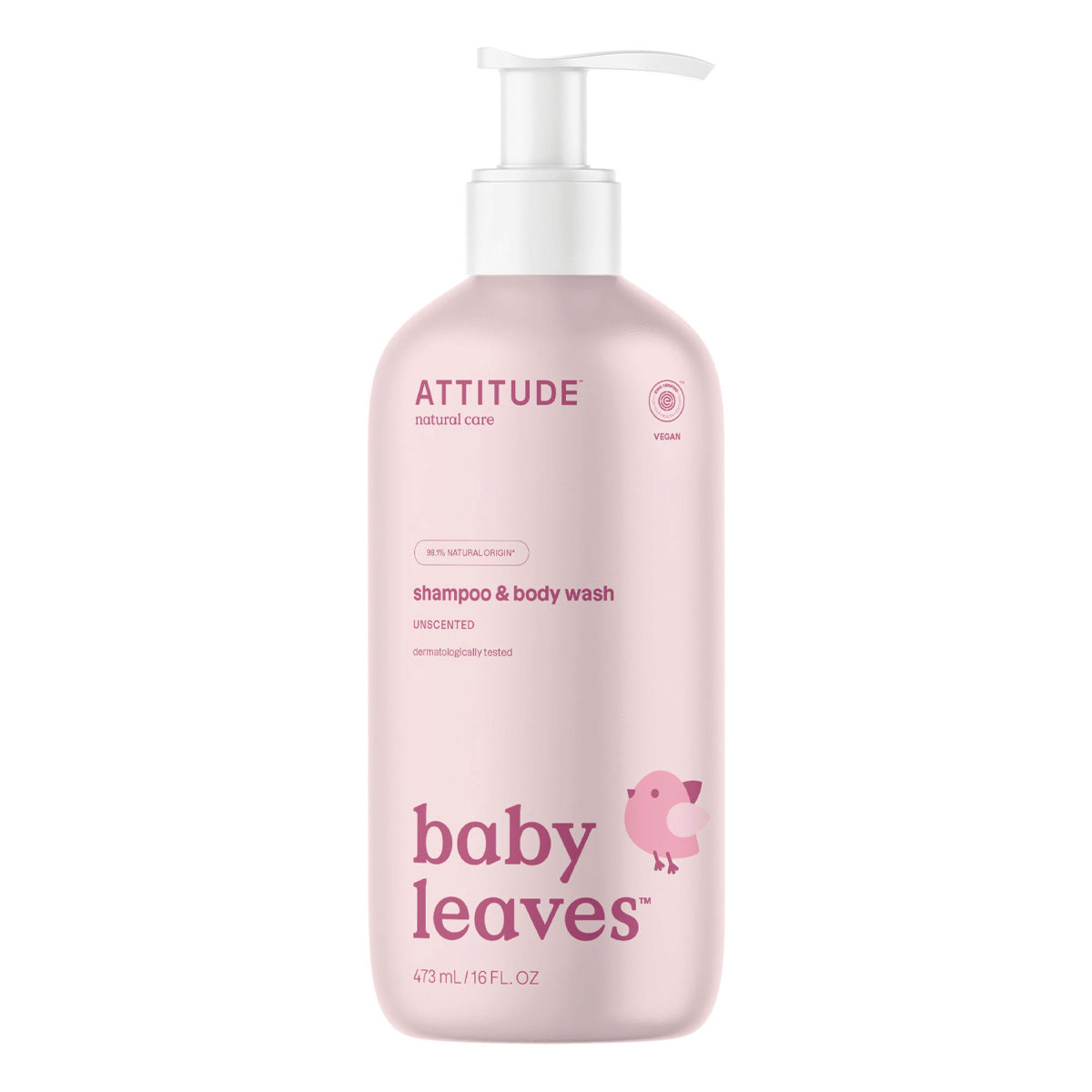 Attitude 2-in-1-Shampoo und -Gel für Babys, ohne Duftstoffe, 473 ml