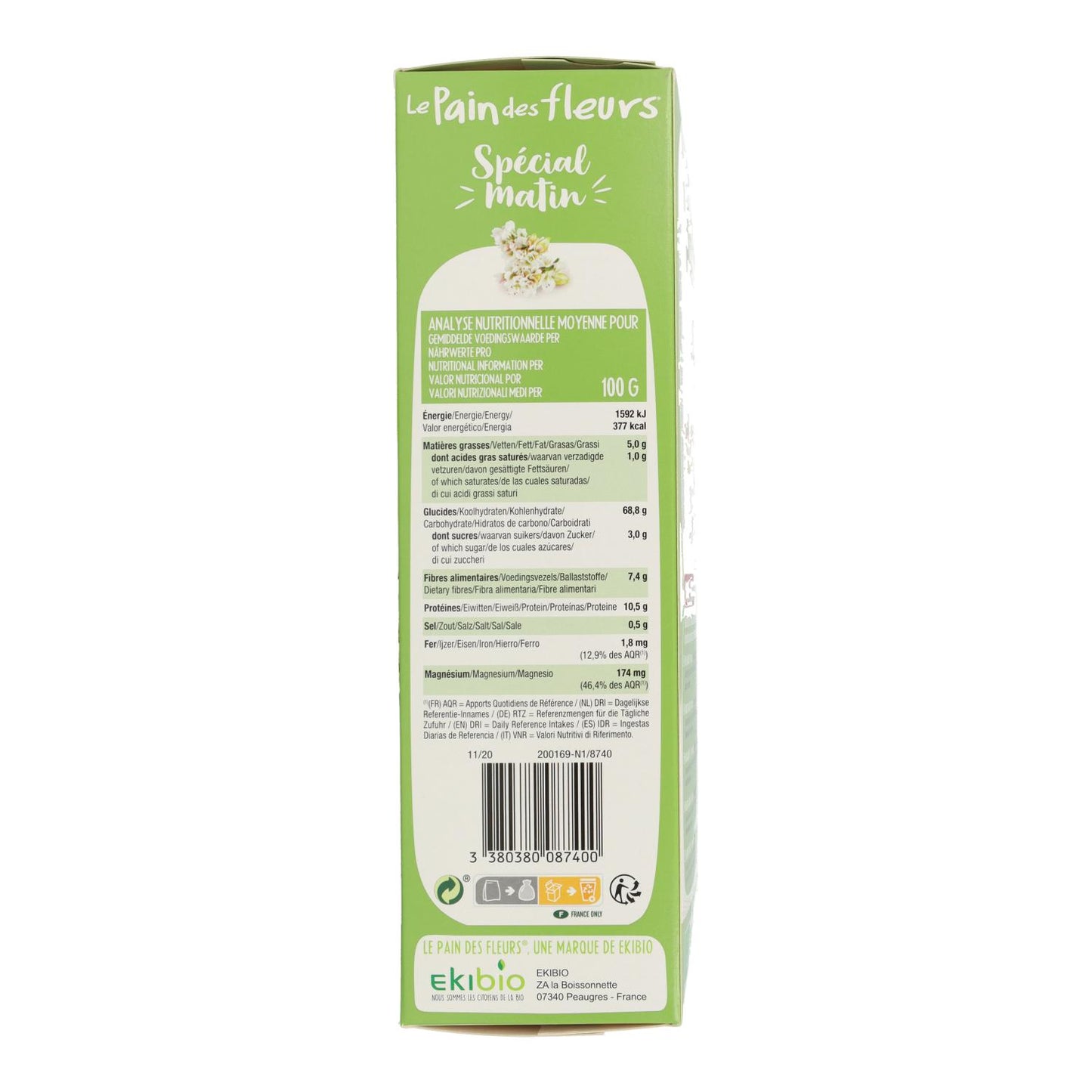 Tranches de pain au sarrasin spécial petit-déjeuner BIO Le Pain de Fleurs 230 g