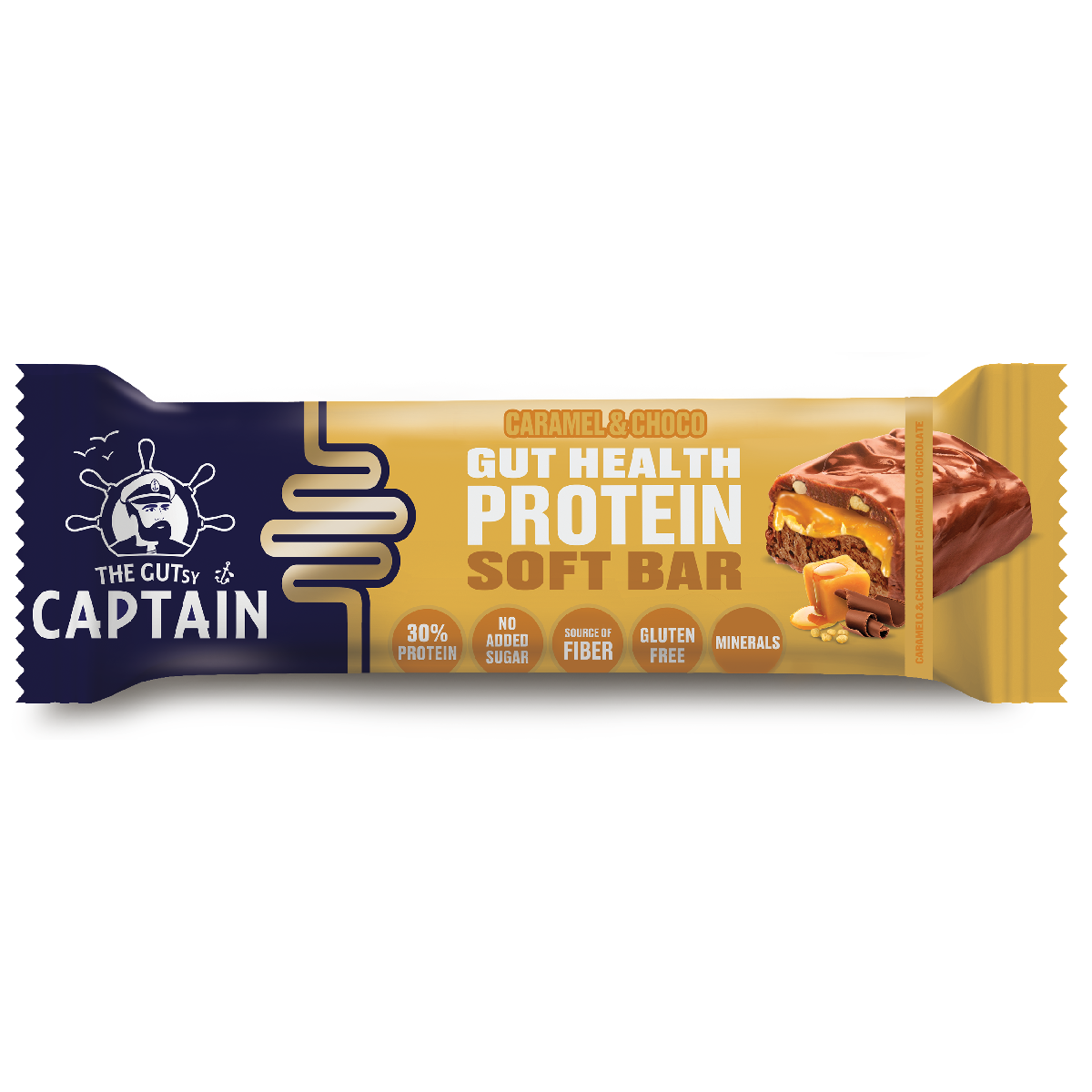 Barretta al caramello e Choco Crispies Gutsy Captain 45 g