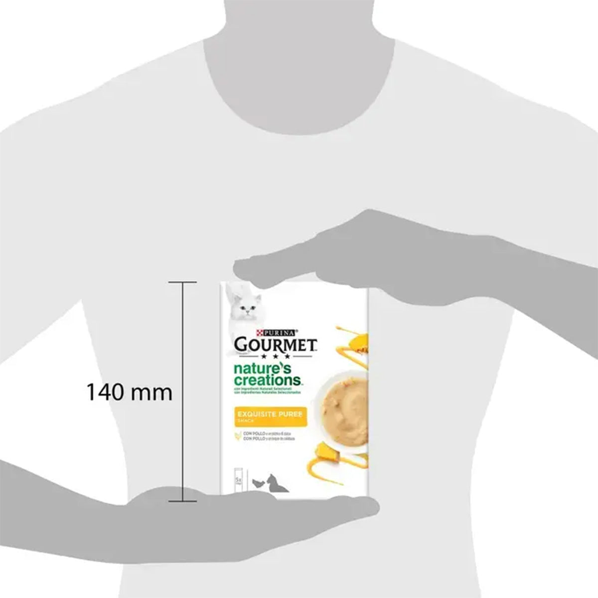 GOURMET Nature's Creations Exquisites flüssiges Püree-Snack mit Huhn und Kürbis 5x10 g