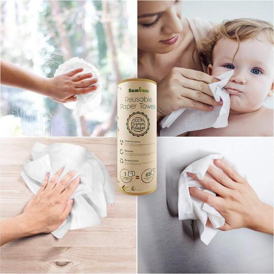 Wielokrotnego użytku ściereczki bambusowe Bambaw