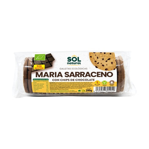 María-koekjes van boekweit met biologische chocoladeschilfers Sol Natural 200 g