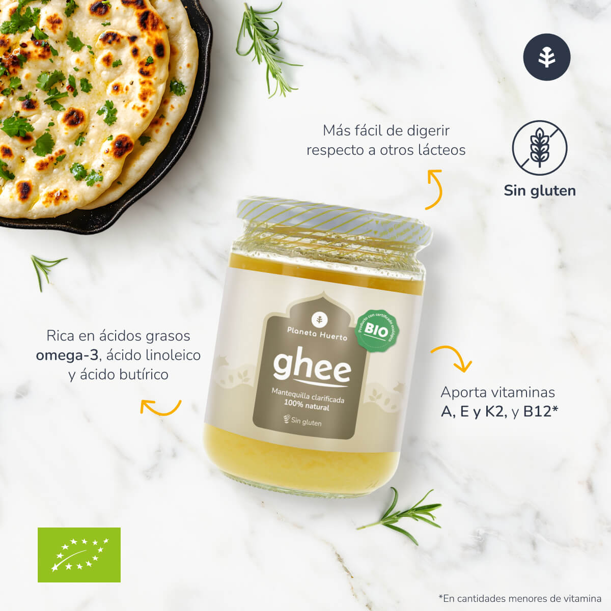 Burro chiarificato Ghee ECO Planeta Huerto 500 g