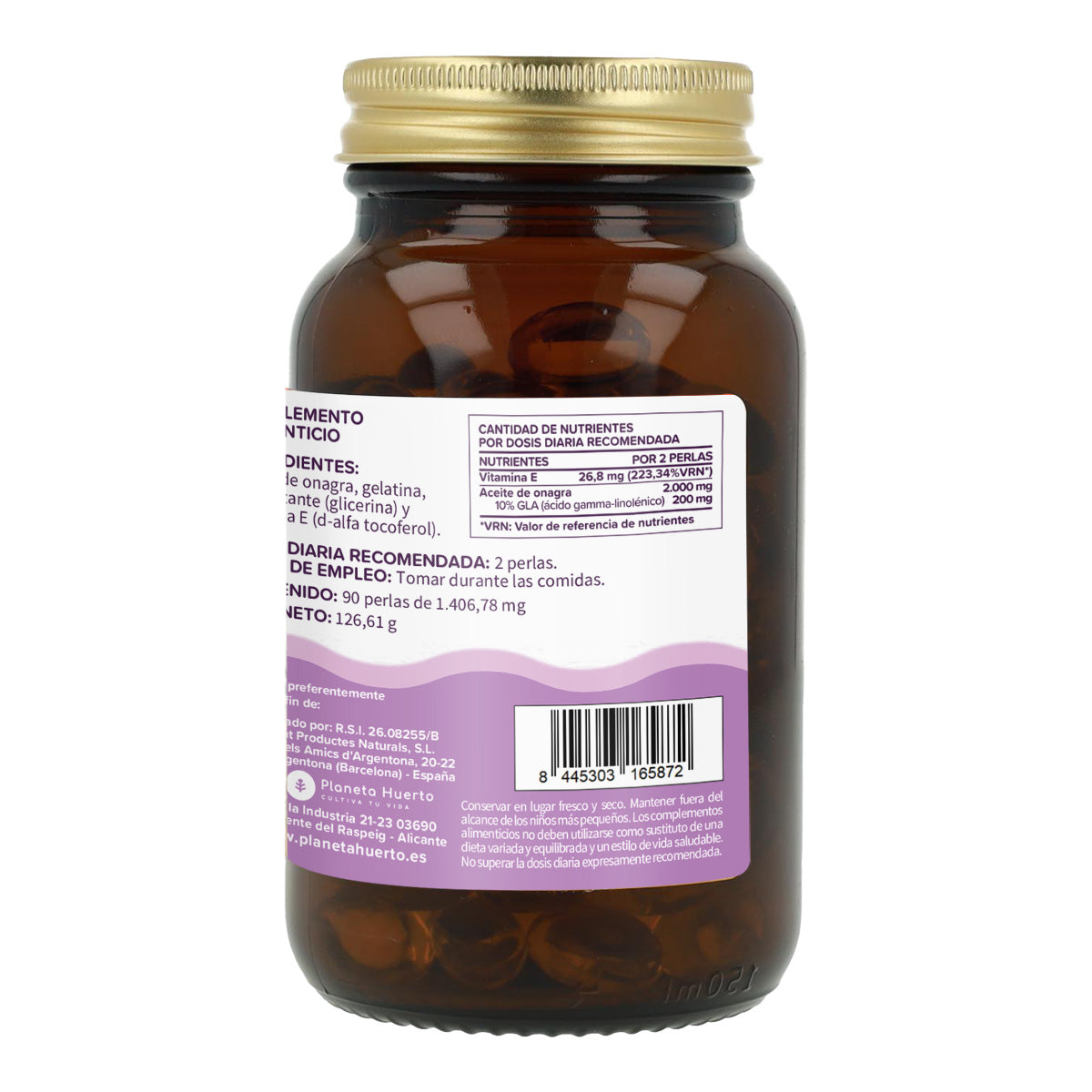 Teunisbloemolie 1000 mg Planeta Huerto 90 parels