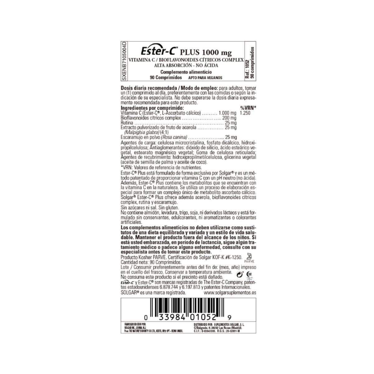 Ester C Plus Vitamin C, 90 tabletter à 1000 mg