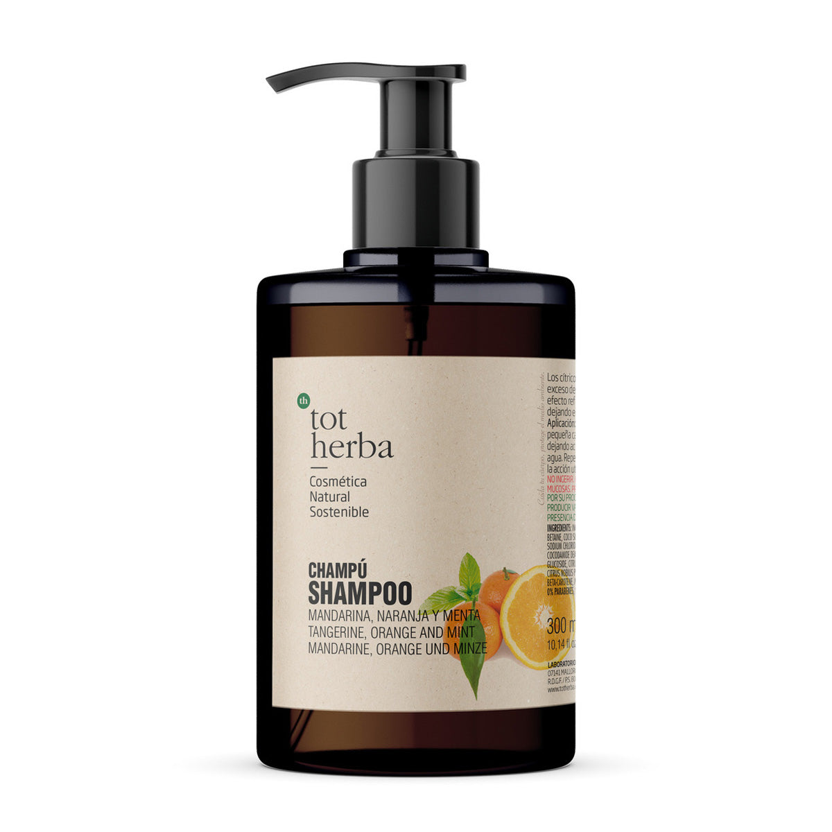Shampoo Orange, Mandarine und Minze, Tot Herba, 300 ml