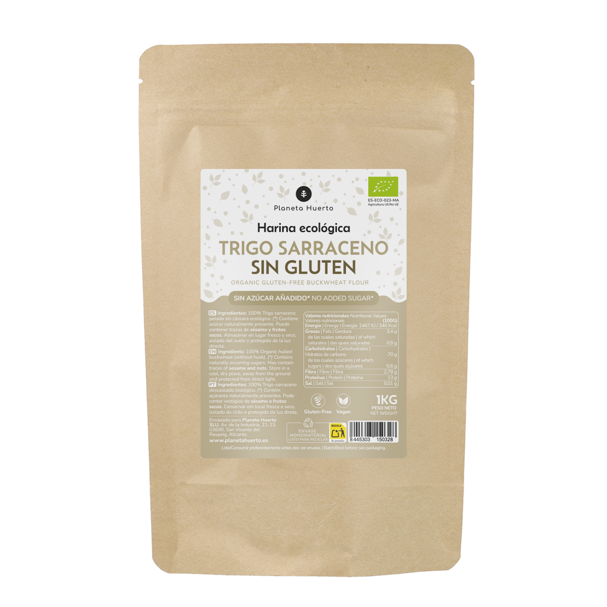 Glutenfritt bovetemjöl ECO Planeta Huerto 1 kg