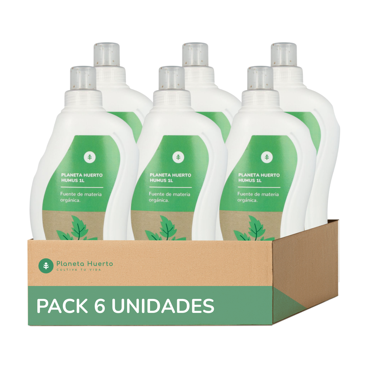 Pack 6xNatürlicher Flüssighumus Planet Gemüsegarten 1 Liter