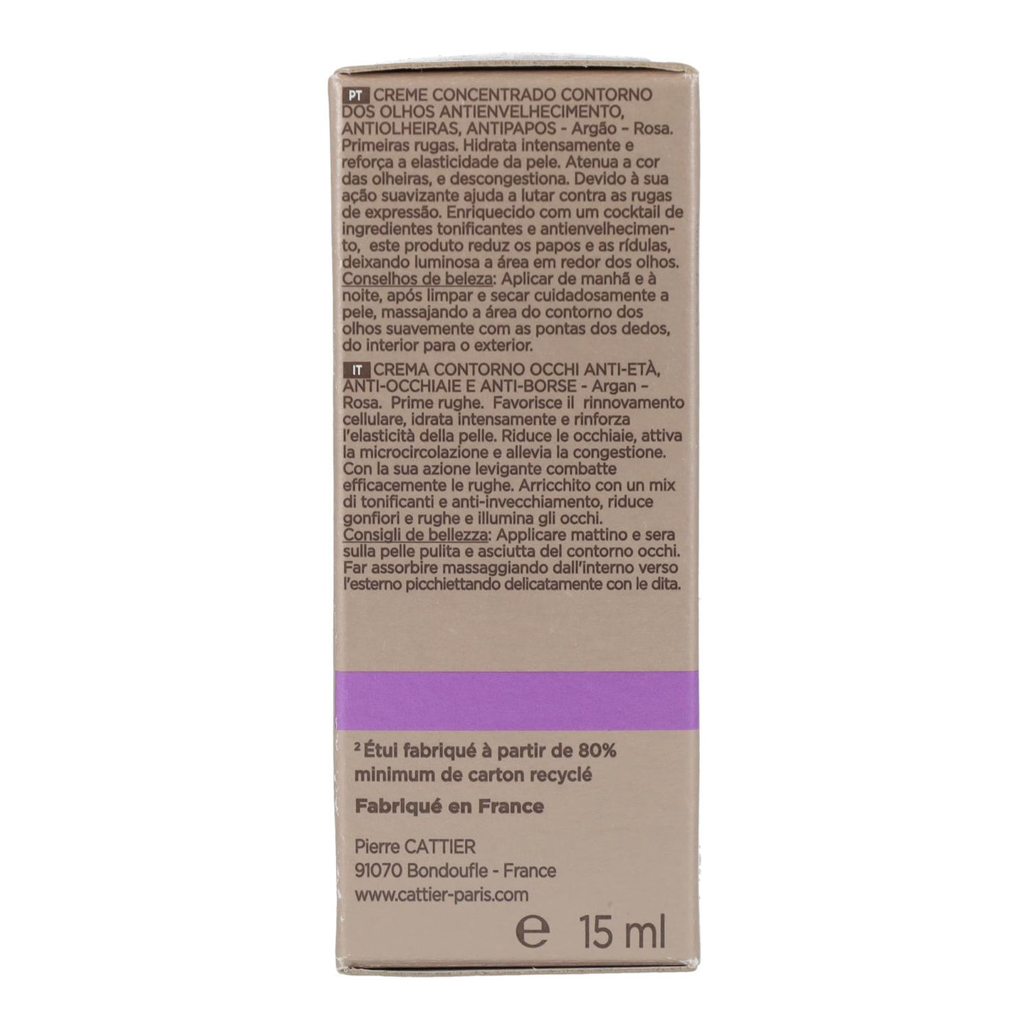 Contorno occhi ringiovanente e ridensificante Cattier 15 ml
