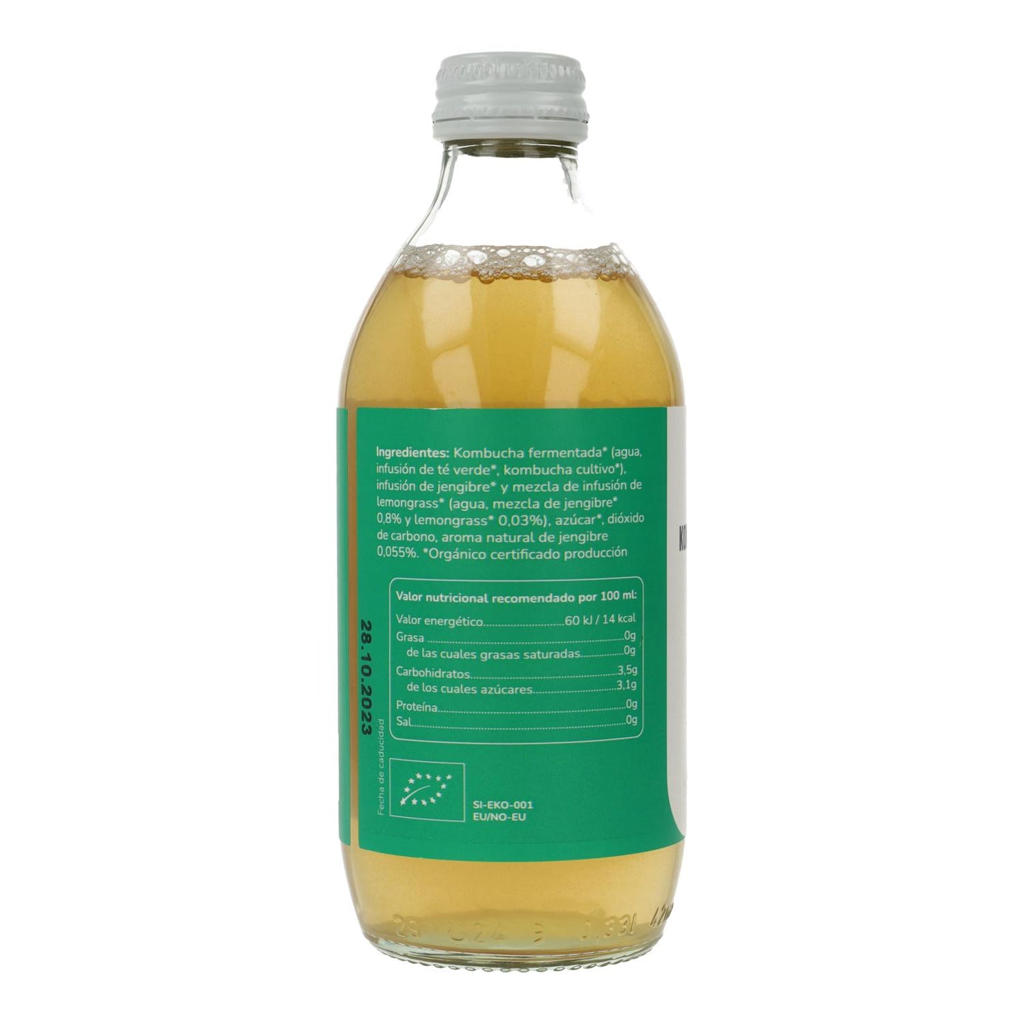 Kombucha ECO grüner Tee und Limette Planeta Huerto 330 ml