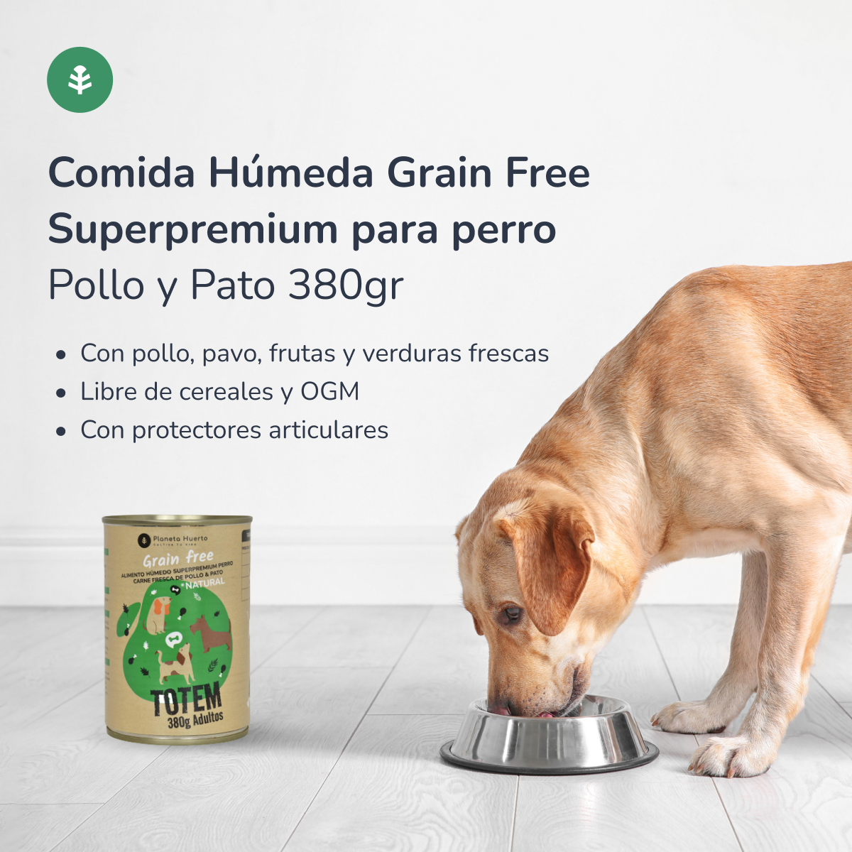 Confezione 12 x Cibo umido per cani Superpremium senza cereali Pollo e Anatra 380 g Planeta Huerto