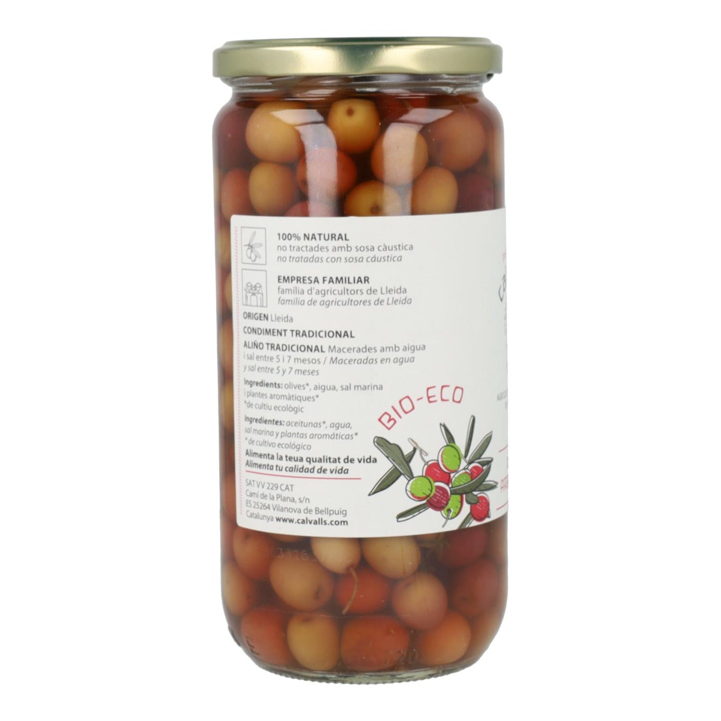 Olives Arbequina ECO Cal Valls 720 g